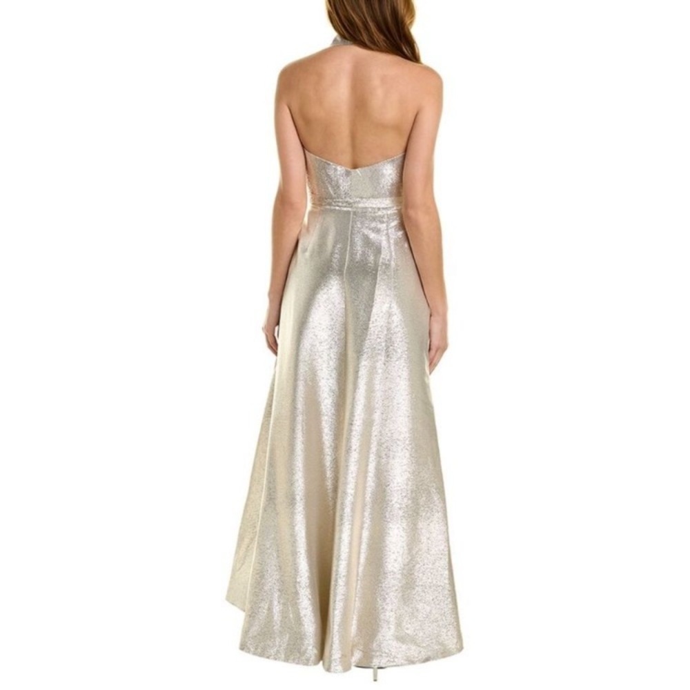 THEIA GOLD MAXI DRESS GOWN - Picture 4 of 13
